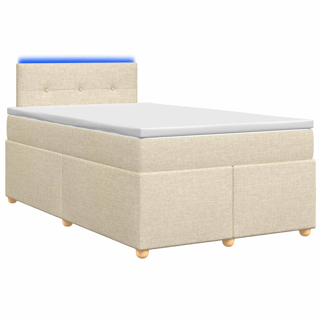 Boxmadras med topmadras Cremefarvet 120 x 200 cm Stof