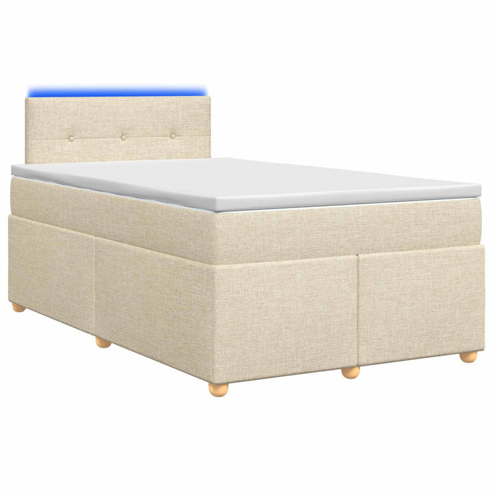 Boxmadras med topmadras Cremefarvet 120 x 200 cm Stof