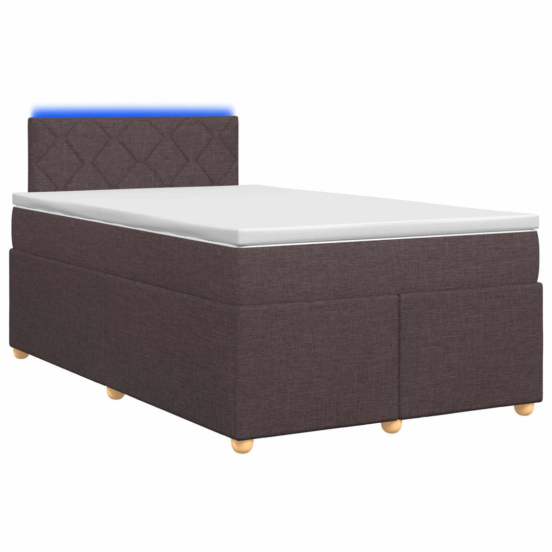Boxmadras med topmadras Mørk Brun 120 x 200 cm Stof