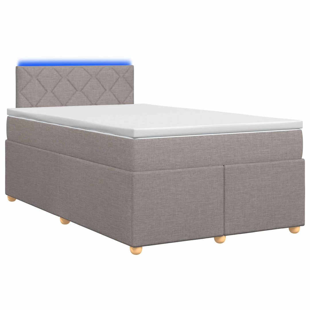 Boxmadras med topmadras Gråbrun 120 x 200 cm Stof