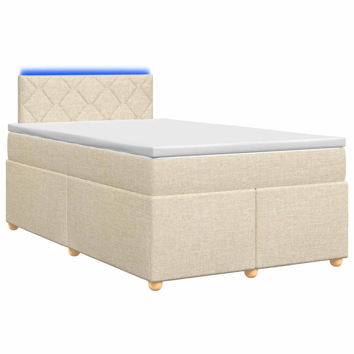 Boxmadras med topmadras Cremefarvet 120 x 200 cm Stof