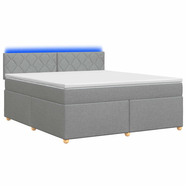 Boxmadras med topmadras Lysegrå 140 x 190 cm Stof
