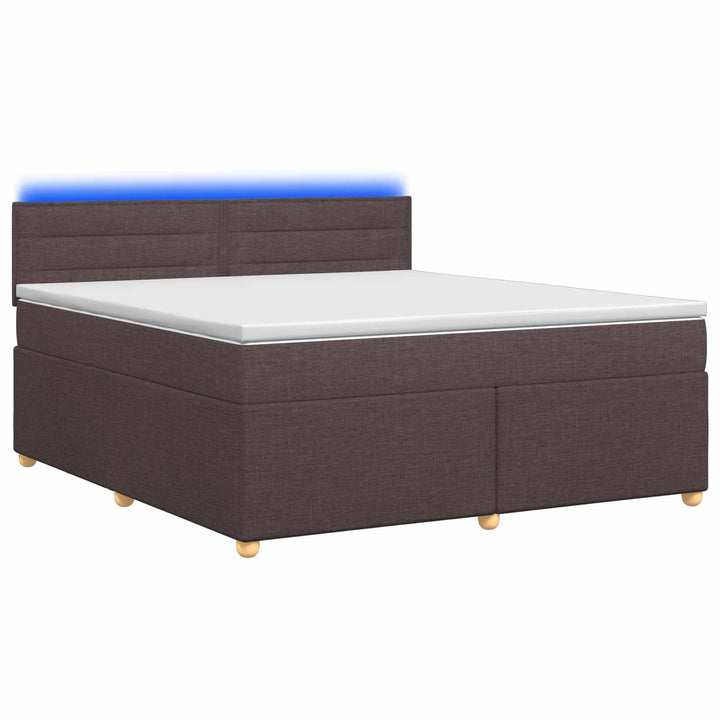 Boxmadras med topmadras Mørk Brun 140 x 200 cm Stof