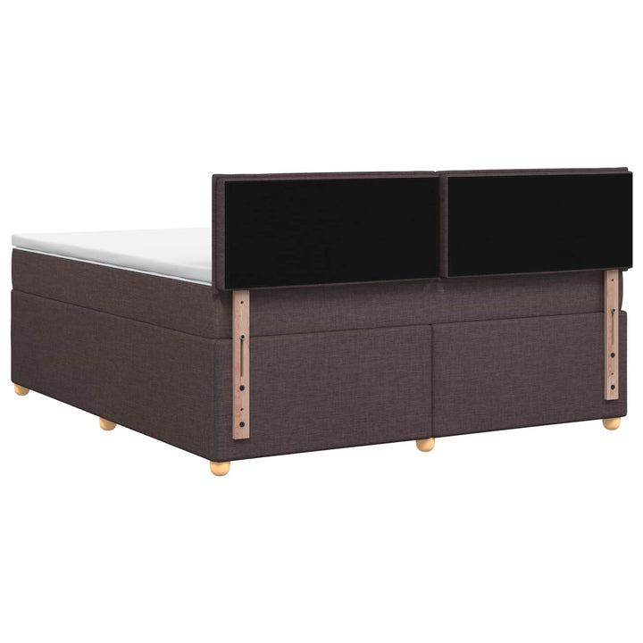 Boxmadras med topmadras Mørk Brun 140 x 200 cm Stof
