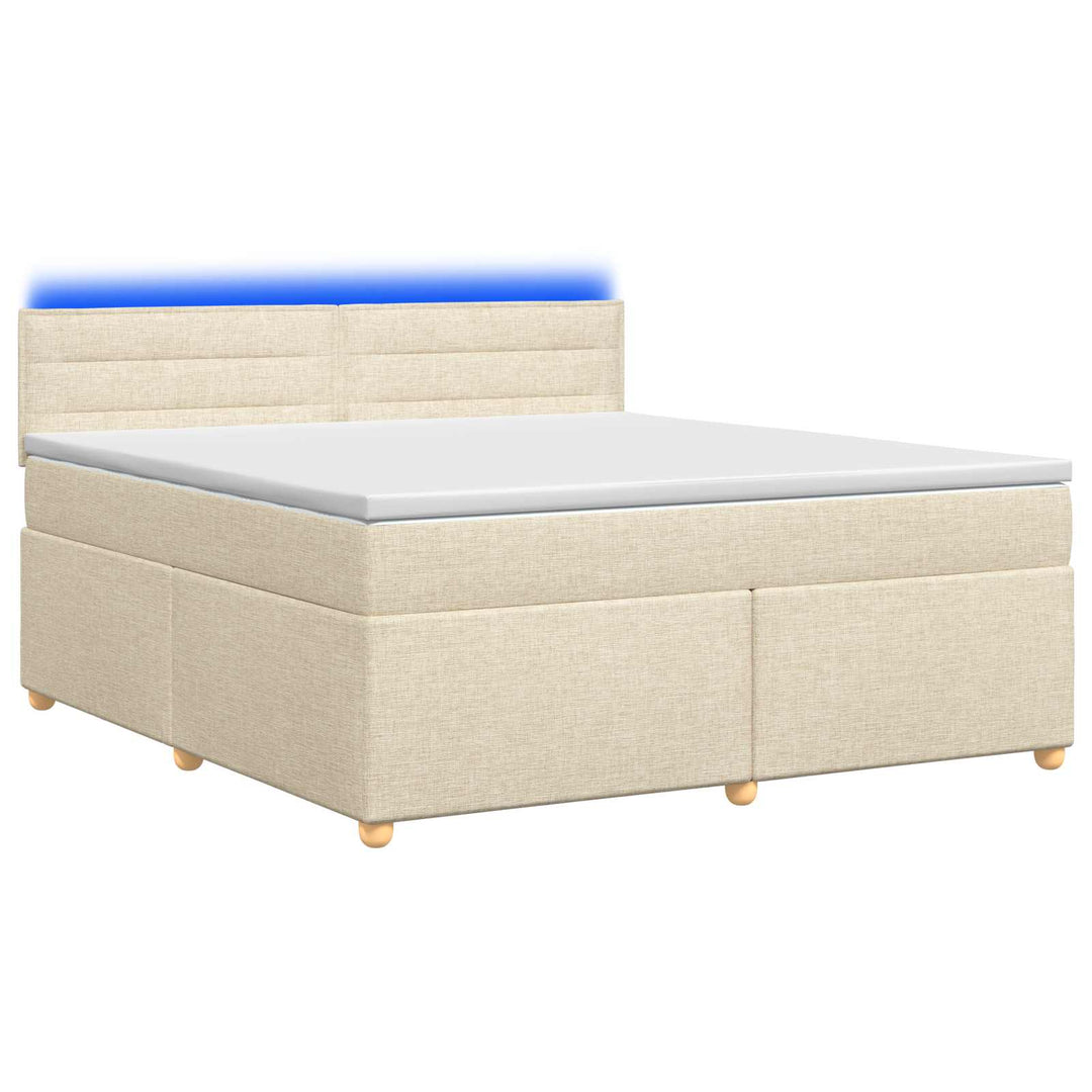 Boxmadras med topmadras Cremefarvet 140 x 200 cm Stof