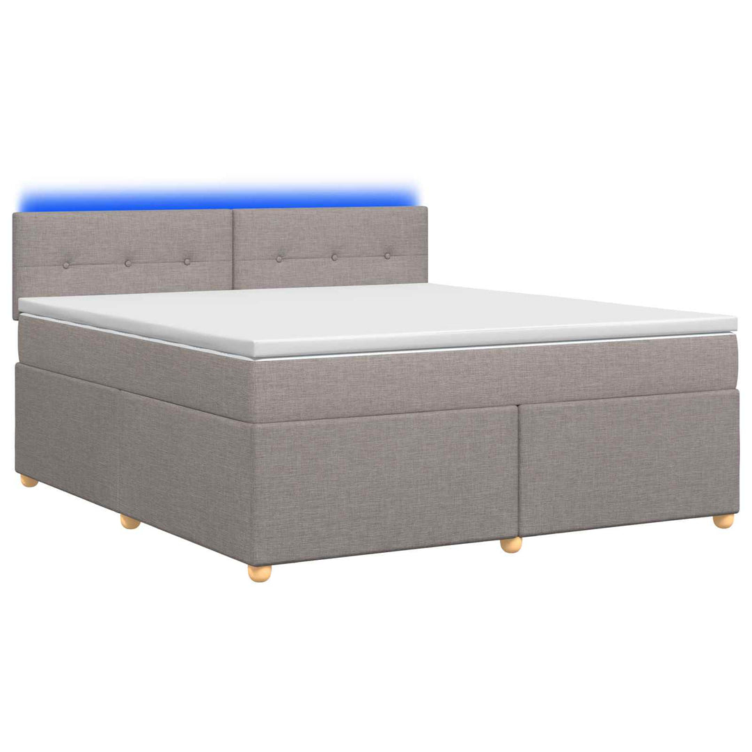 Boxmadras med topmadras Gråbrun 140 x 200 cm Stof