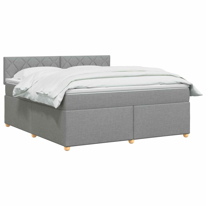 Boxmadras med topmadras Lysegrå 140 x 200 cm Stof