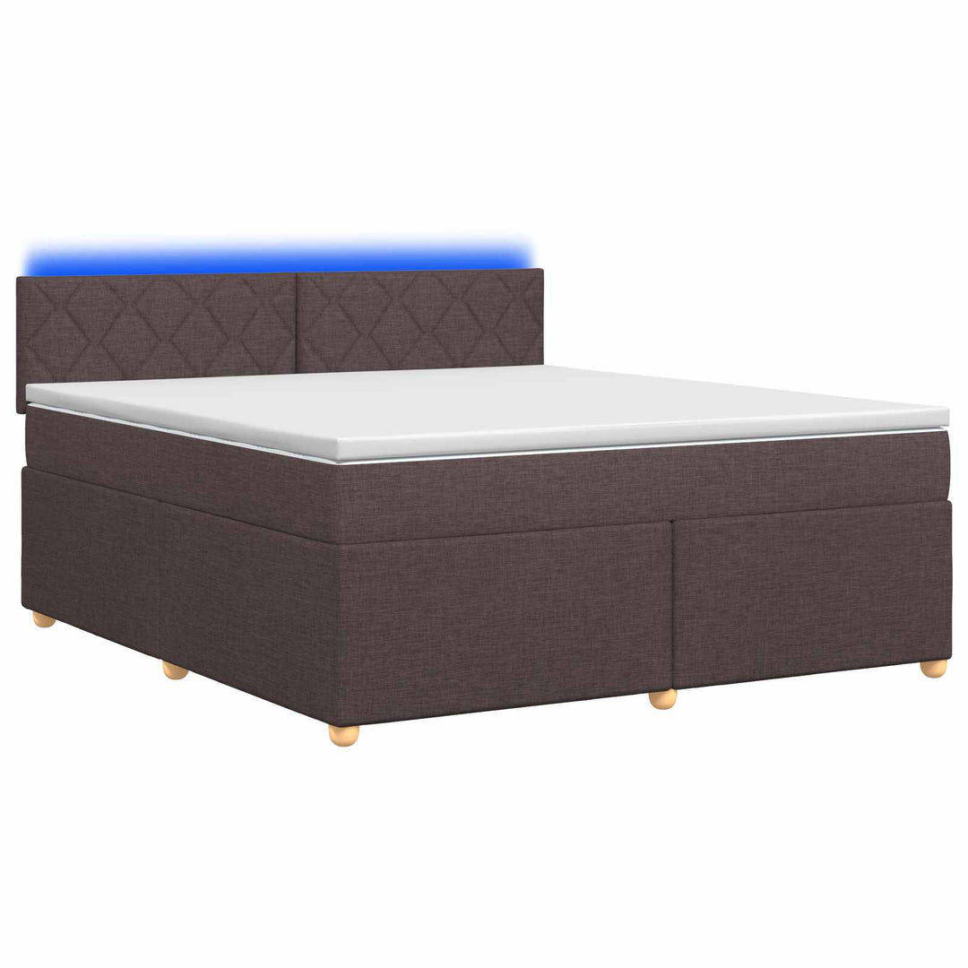 Boxmadras med topmadras Mørk Brun 140 x 200 cm Stof