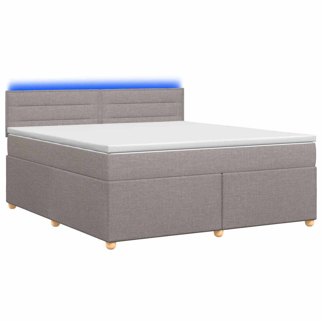 Boxmadras med topmadras Gråbrun 160 x 200 cm Stof