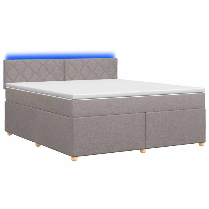 Boxmadras med topmadras Gråbrun 160 x 200 cm Stof