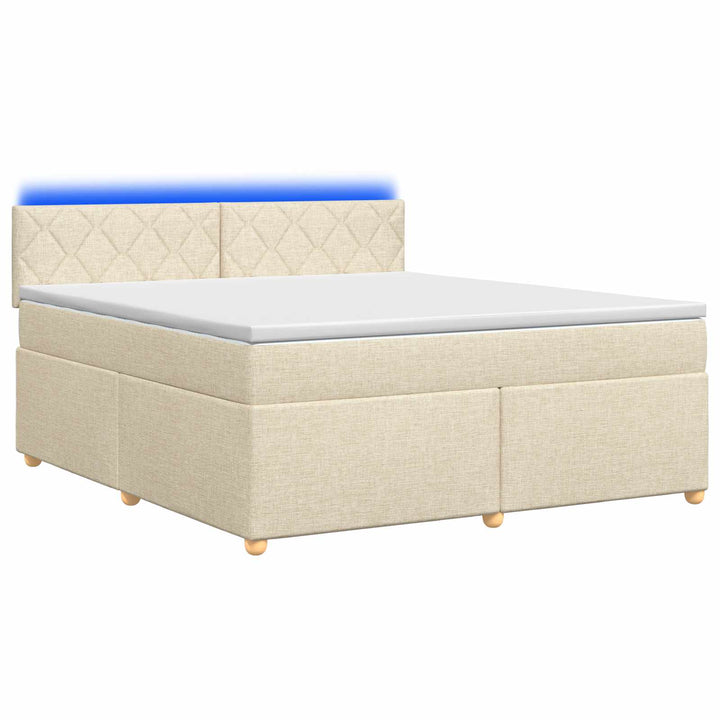 Boxmadras med topmadras Cremefarvet 160 x 200 cm Stof