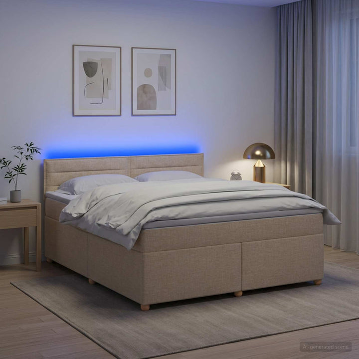 Boxmadras med topmadras Cremefarvet 140 x 190 cm Stof