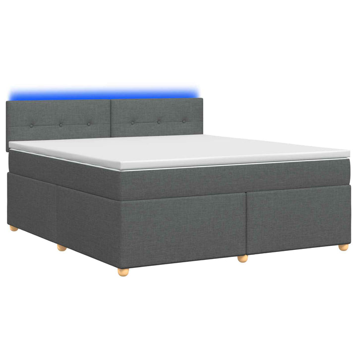 Boxmadras med topmadras Mørkegrå 180 x 200 cm Stof