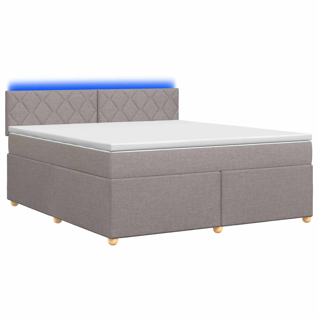 Boxmadras med topmadras Gråbrun 180 x 200 cm Stof