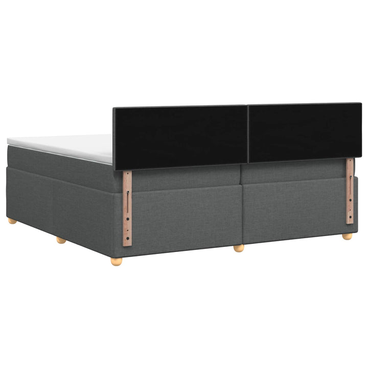 Boxmadras med topmadras Mørkegrå 200 x 200 cm Stof