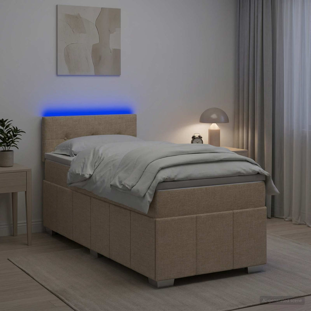 Boxmadras med topmadras Cremefarvet 100 x 200 cm Stof