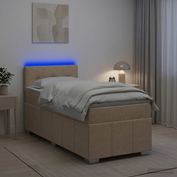 Boxmadras med topmadras Cremefarvet 100 x 200 cm Stof