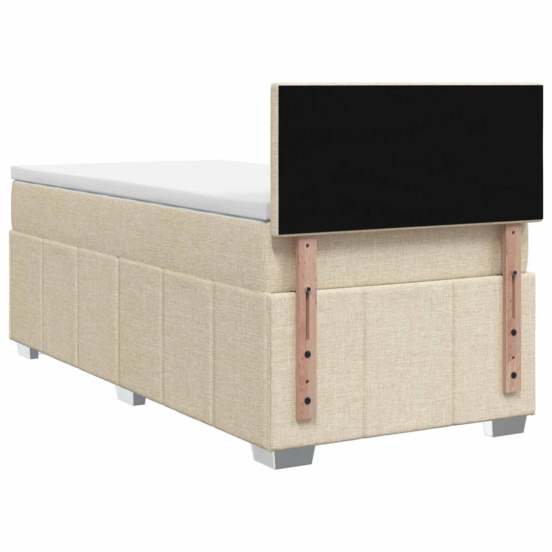 Boxmadras med topmadras Cremefarvet 80 x 200 cm Stof