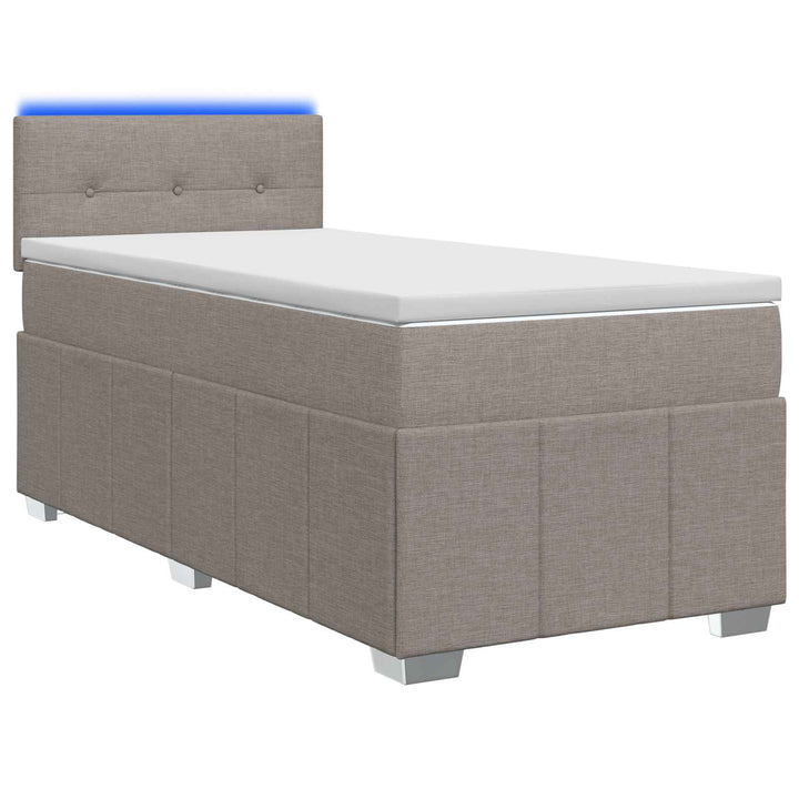 Boxmadras med topmadras Gråbrun 100 x 200 cm Stof
