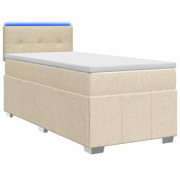 Boxmadras med topmadras Cremefarvet 100 x 200 cm Stof