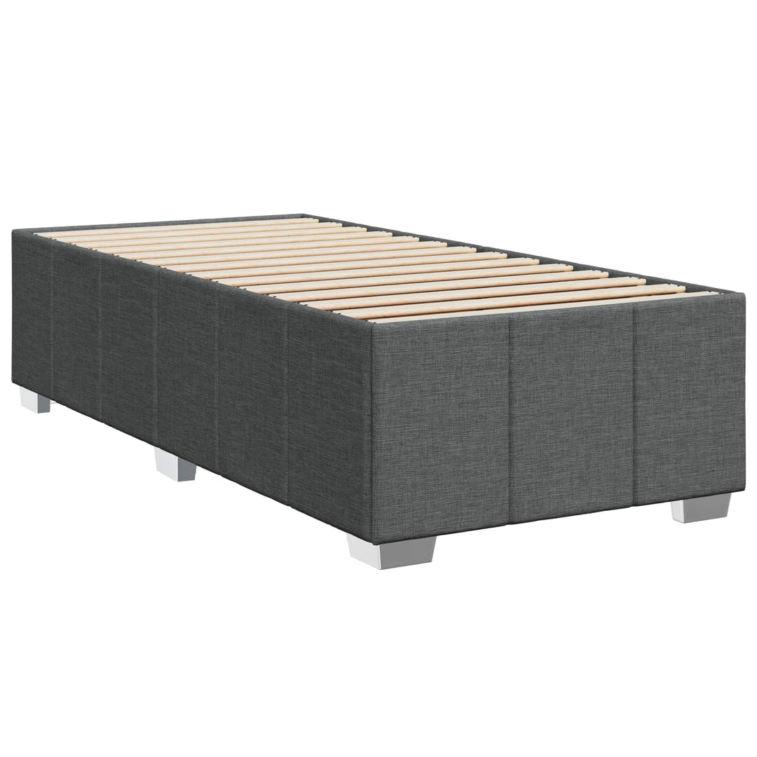 Boxmadras med topmadras Mørkegrå 100 x 200 cm Stof