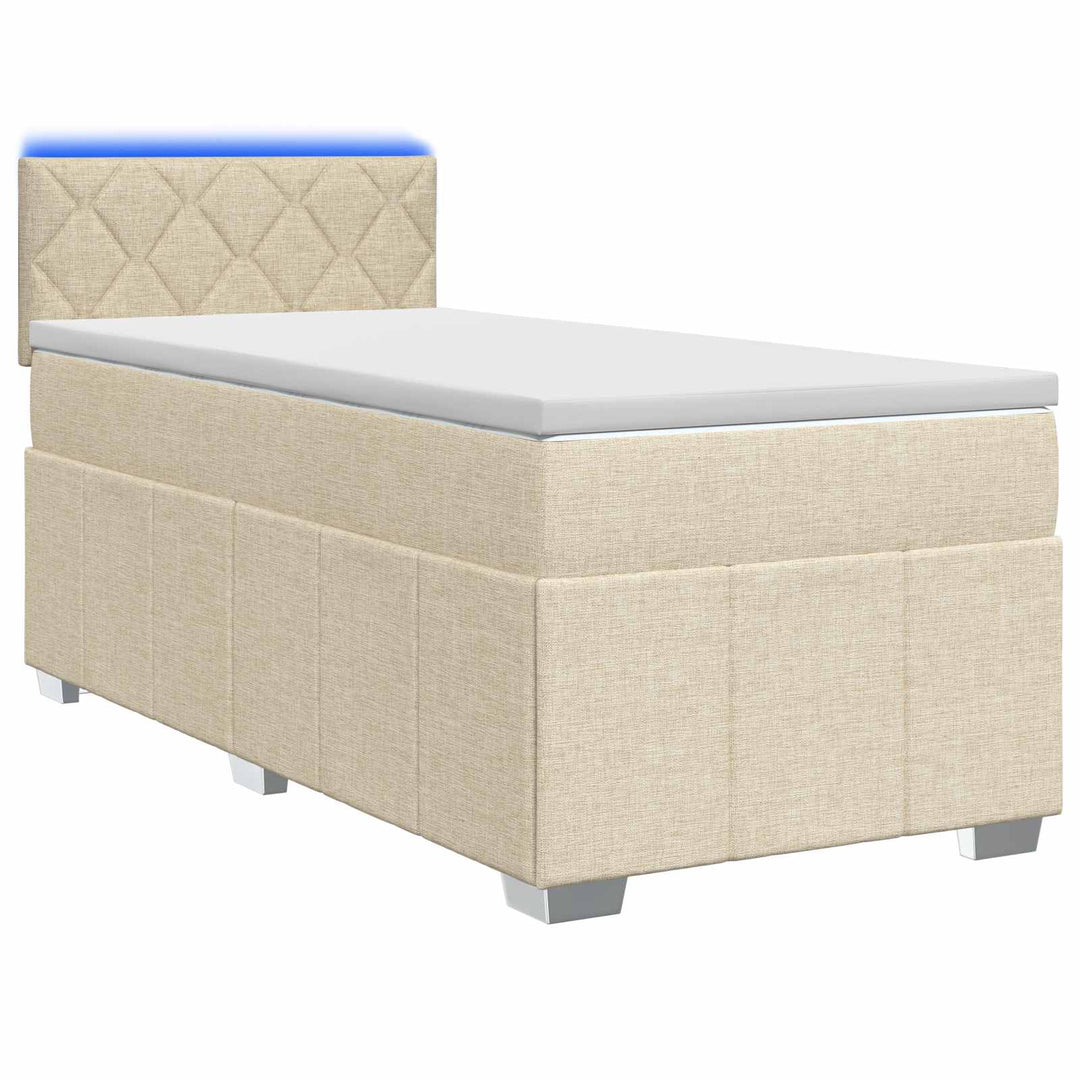 Boxmadras med topmadras Cremefarvet 100 x 200 cm Stof