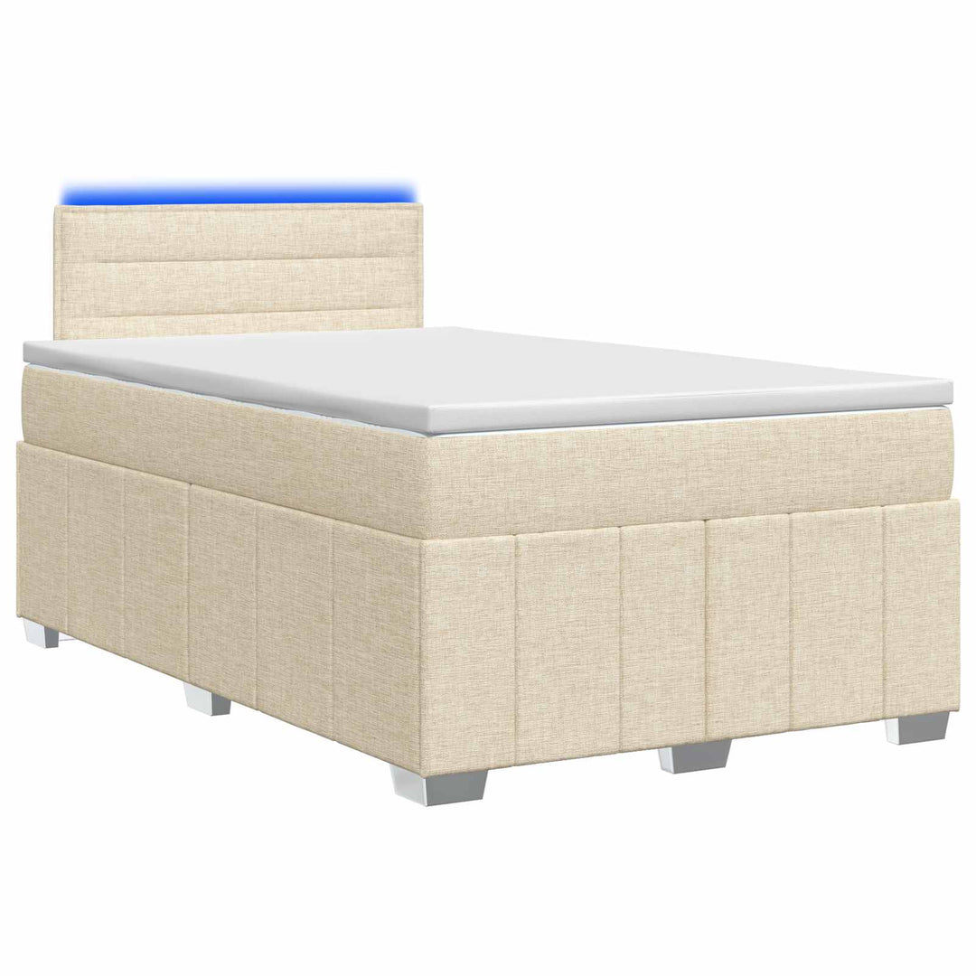 Boxmadras med topmadras Cremefarvet 120 x 190 cm Stof