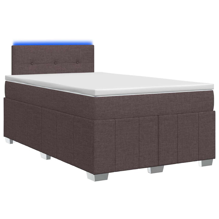 Boxmadras med topmadras Mørk Brun 120 x 190 cm Stof
