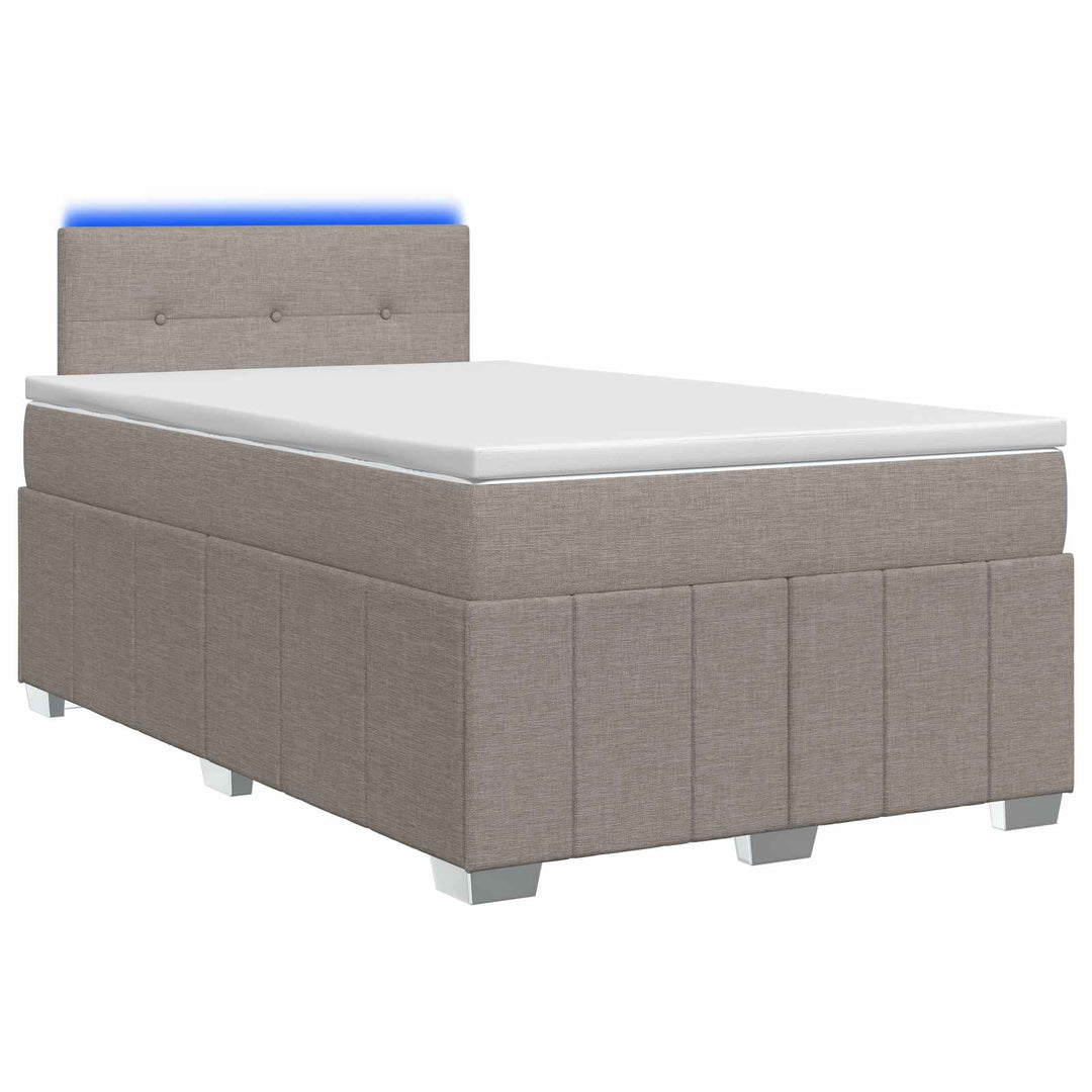 Boxmadras med topmadras Gråbrun 120 x 190 cm Stof