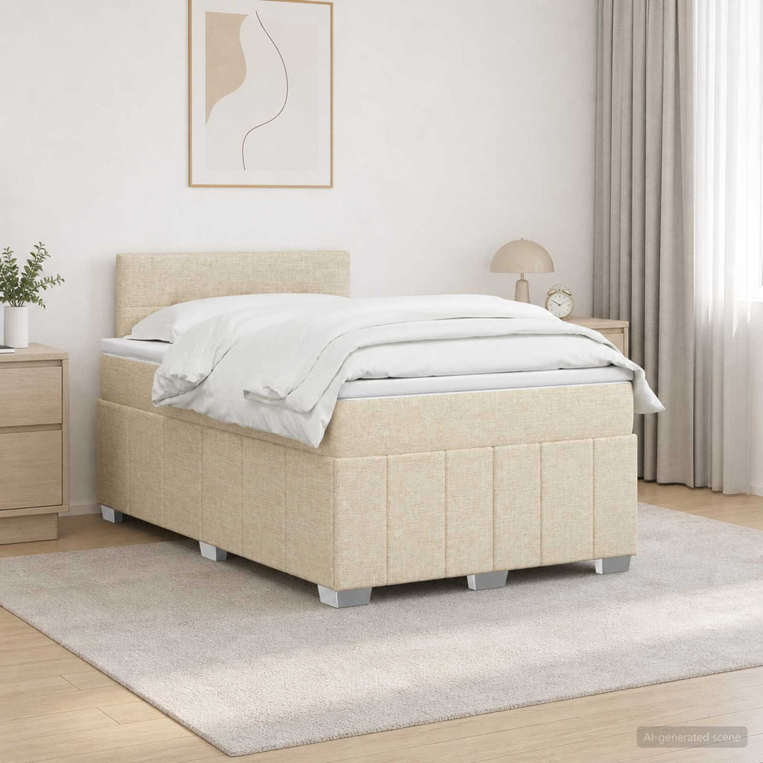 Boxmadras med topmadras Cremefarvet 120 x 190 cm Stof
