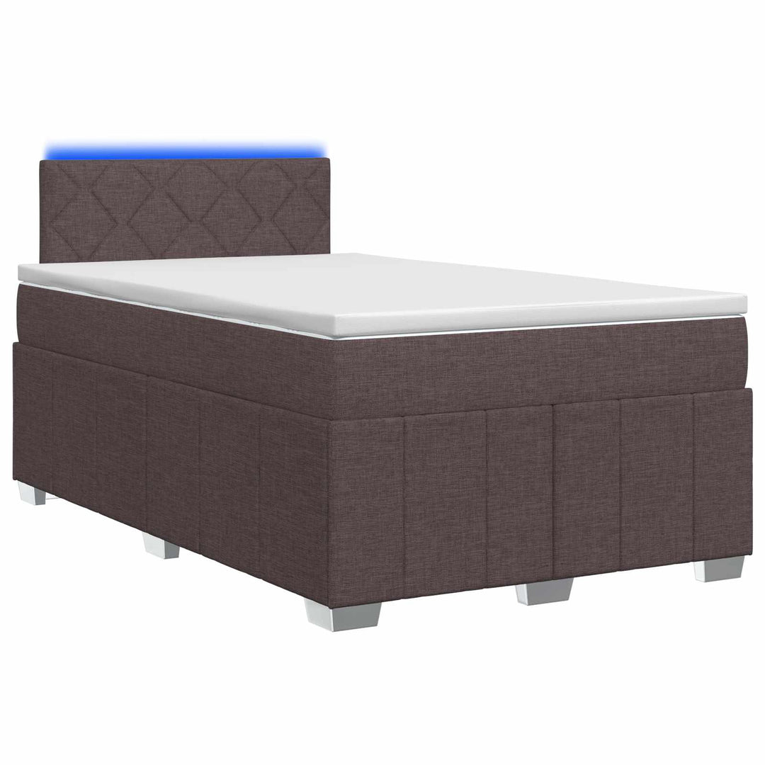 Boxmadras med topmadras Mørk Brun 120 x 190 cm Stof