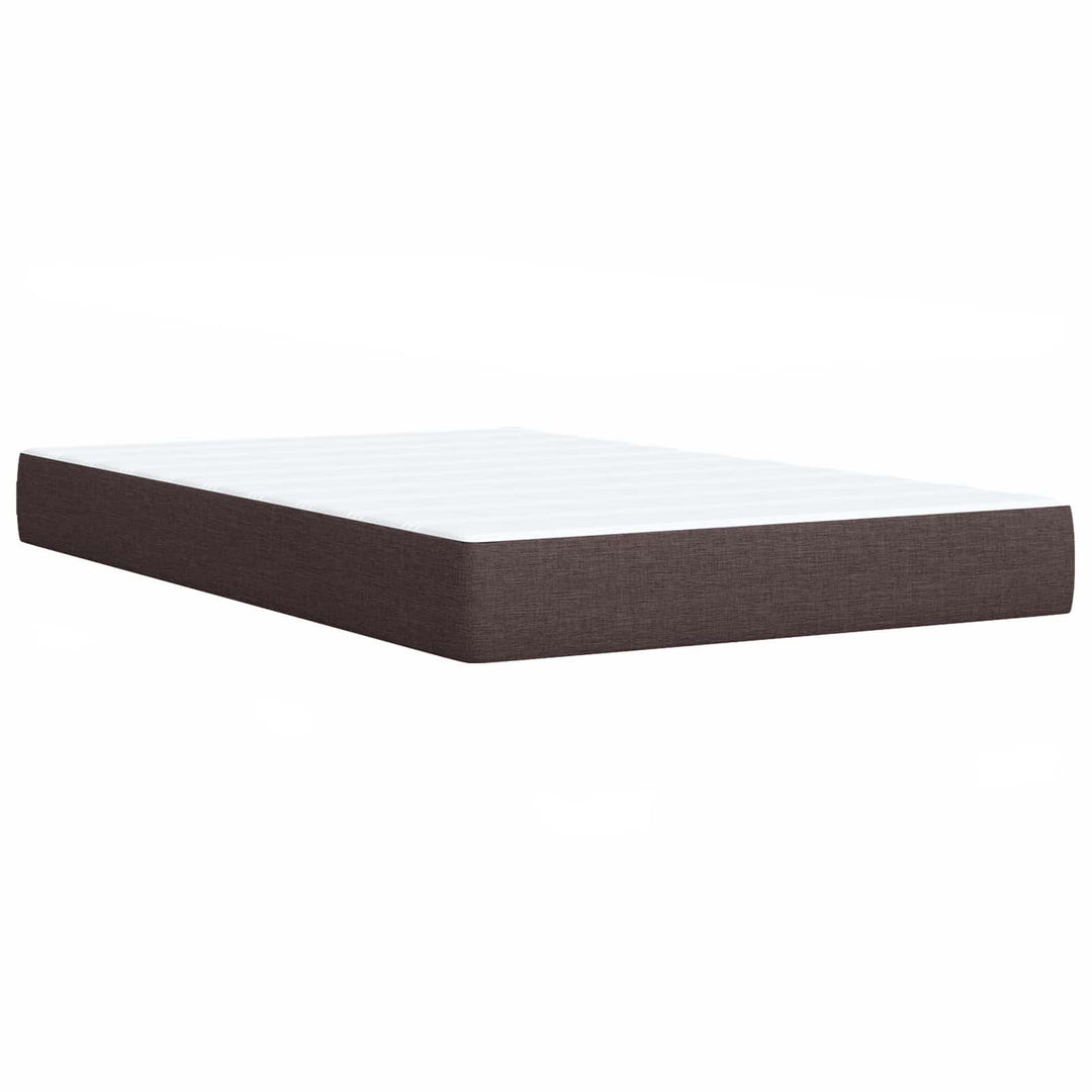 Boxmadras med topmadras Mørk Brun 120 x 190 cm Stof