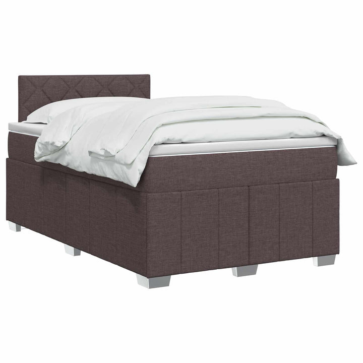 Boxmadras med topmadras Mørk Brun 120 x 190 cm Stof