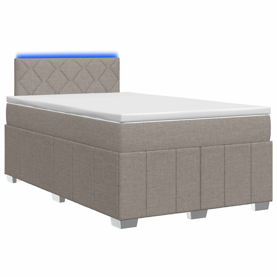 Boxmadras med topmadras Gråbrun 120 x 190 cm Stof