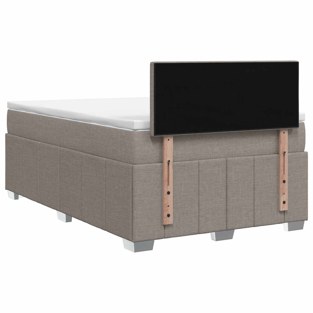 Boxmadras med topmadras Gråbrun 120 x 190 cm Stof