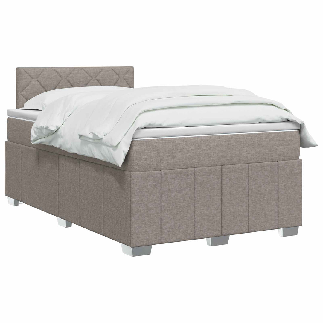 Boxmadras med topmadras Gråbrun 120 x 190 cm Stof