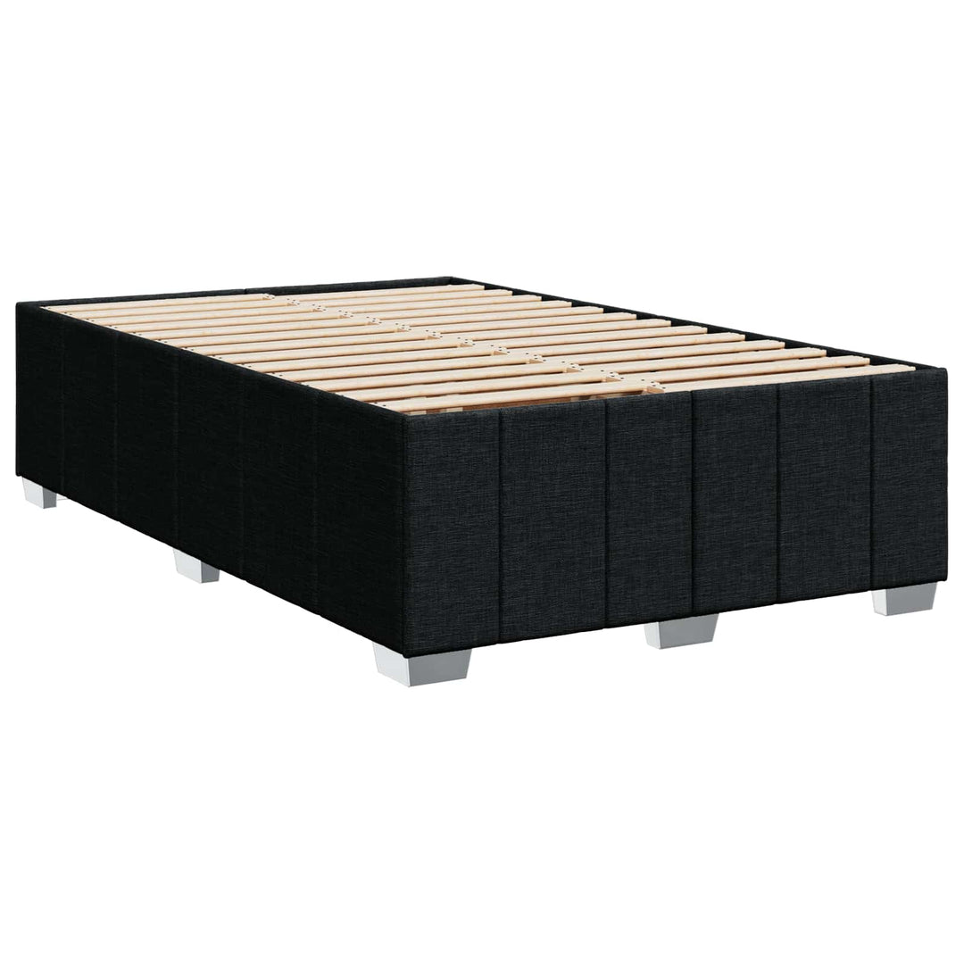 Boxmadras med topmadras med hovedgærde Sort 120 x 200 cm Stof