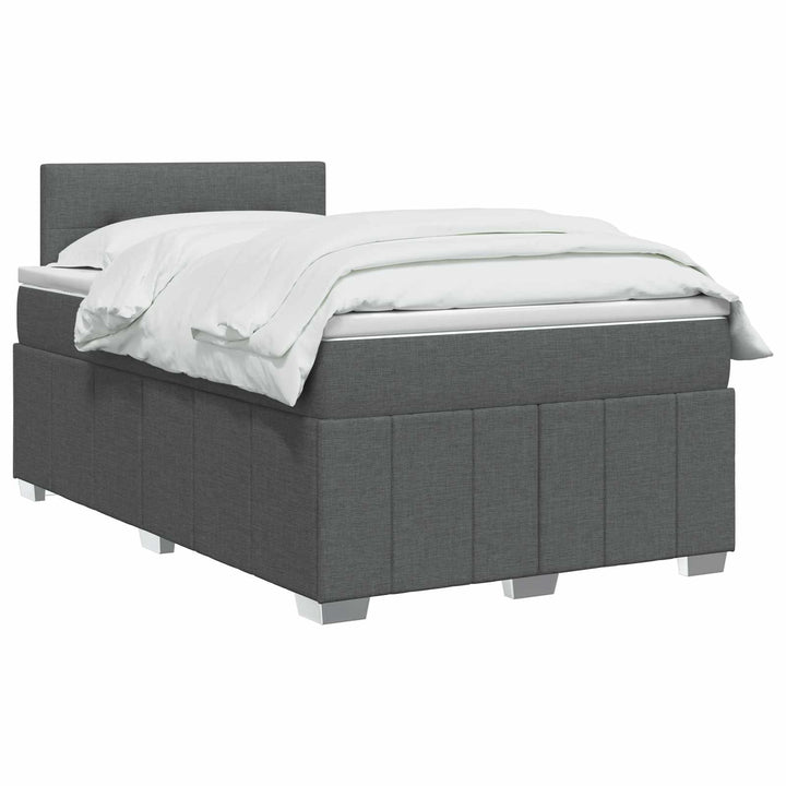 Boxmadras med topmadras Mørkegrå 120 x 200 cm Stof