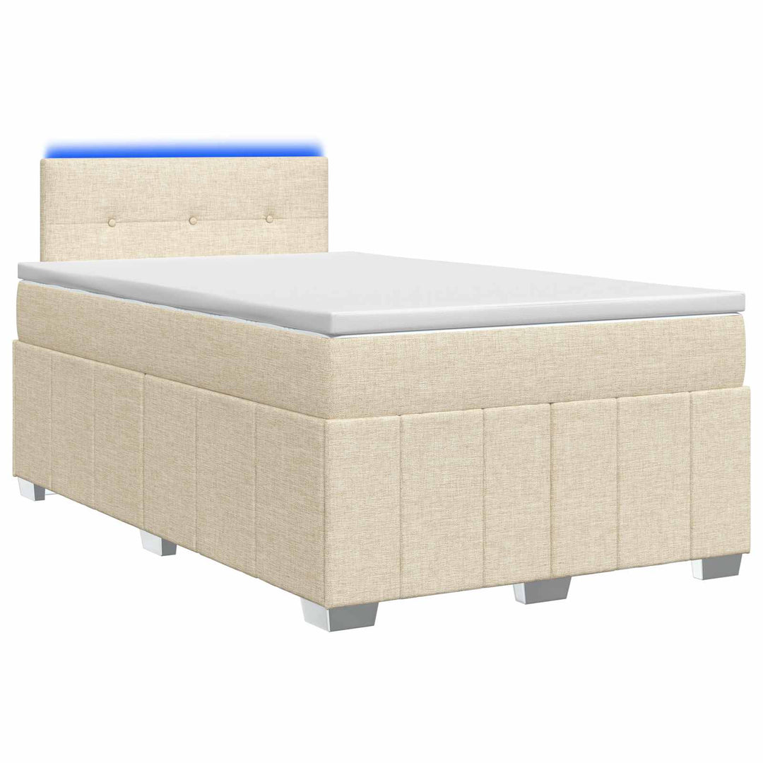 Boxmadras med topmadras Cremefarvet 120 x 200 cm Stof