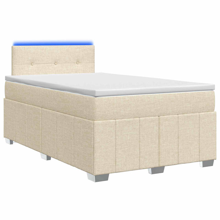 Boxmadras med topmadras Cremefarvet 120 x 200 cm Stof