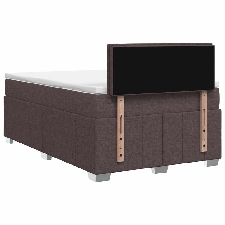 Boxmadras med topmadras Mørk Brun 120 x 200 cm Stof