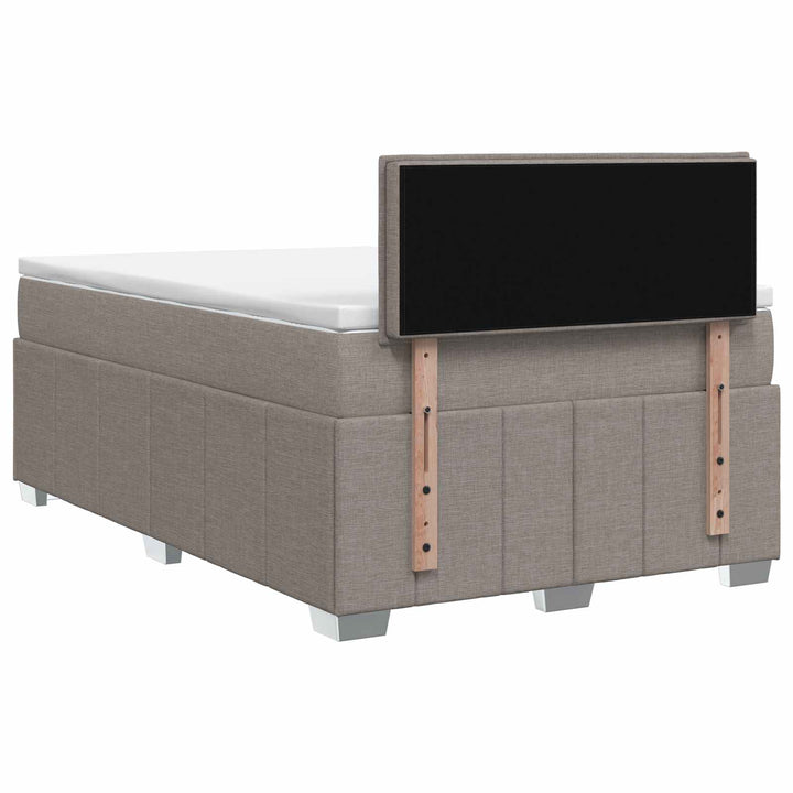 Boxmadras med topmadras Gråbrun 120 x 200 cm Stof