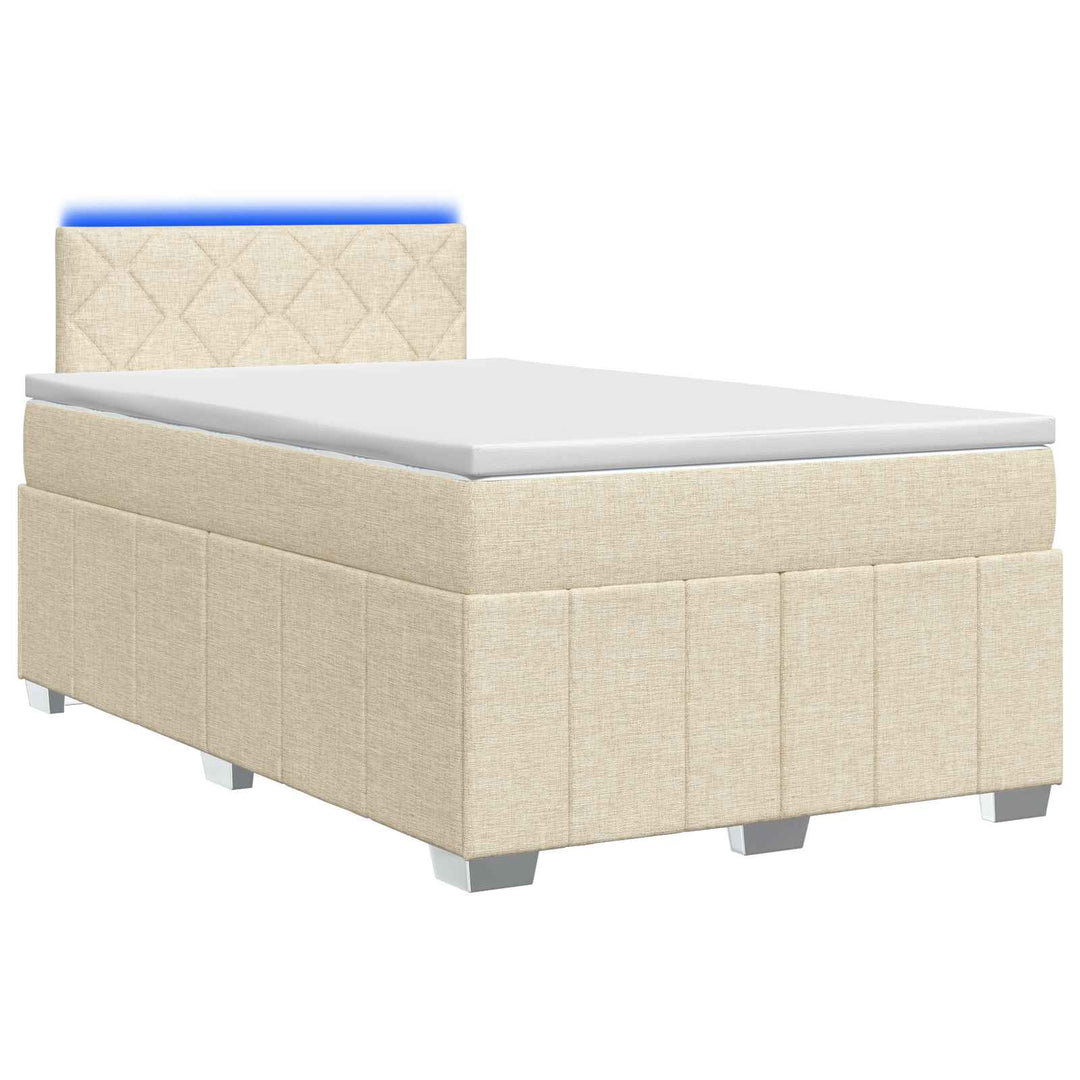 Boxmadras med topmadras Cremefarvet 120 x 200 cm Stof