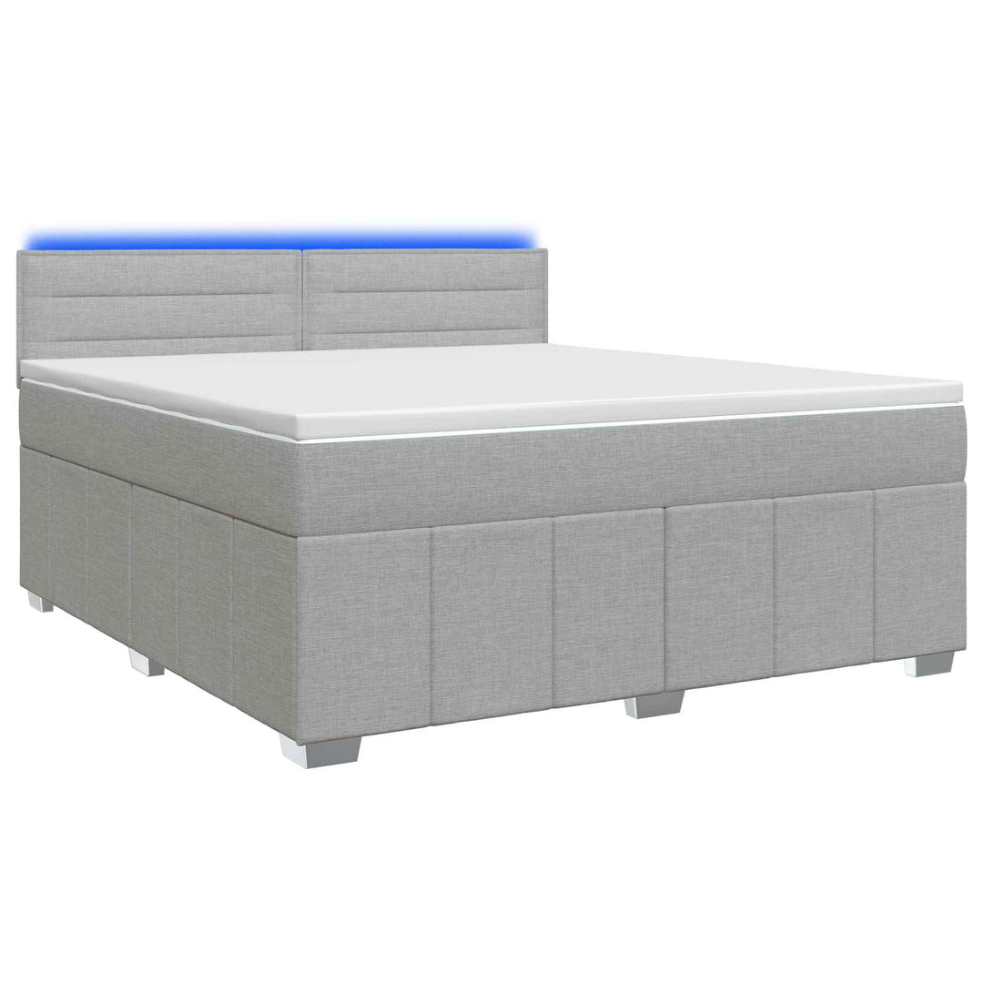 Boxmadras med topmadras Lysegrå 140 x 190 cm Stof