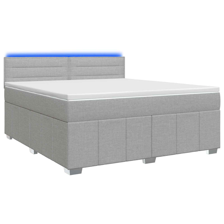 Boxmadras med topmadras Lysegrå 140 x 190 cm Stof
