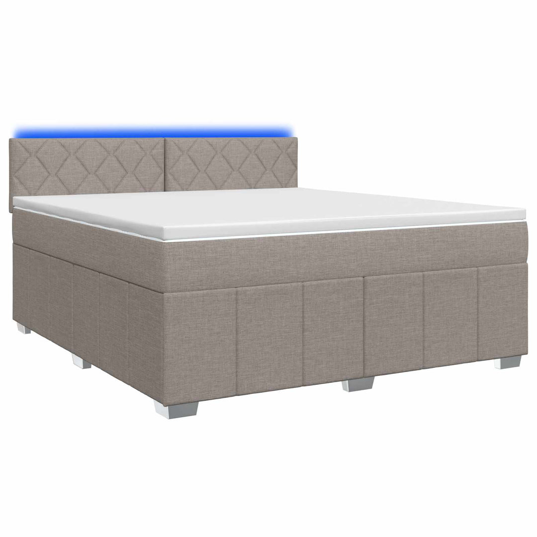 Boxmadras med topmadras Gråbrun 140 x 190 cm Stof