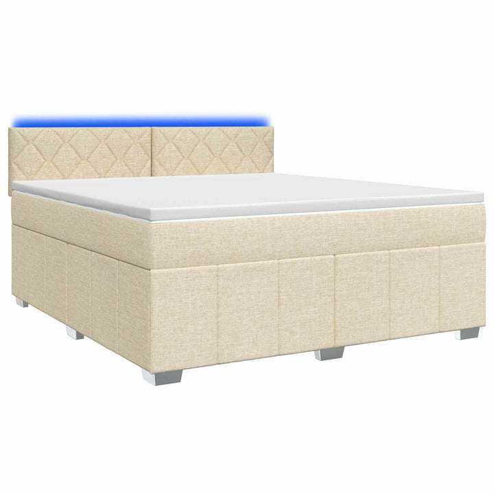 Boxmadras med topmadras Cremefarvet 140 x 190 cm Stof