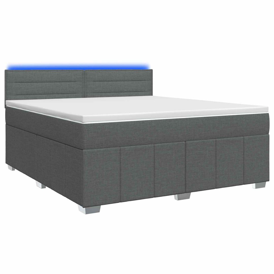 Boxmadras med topmadras Mørk Brun 140 x 200 cm Stof