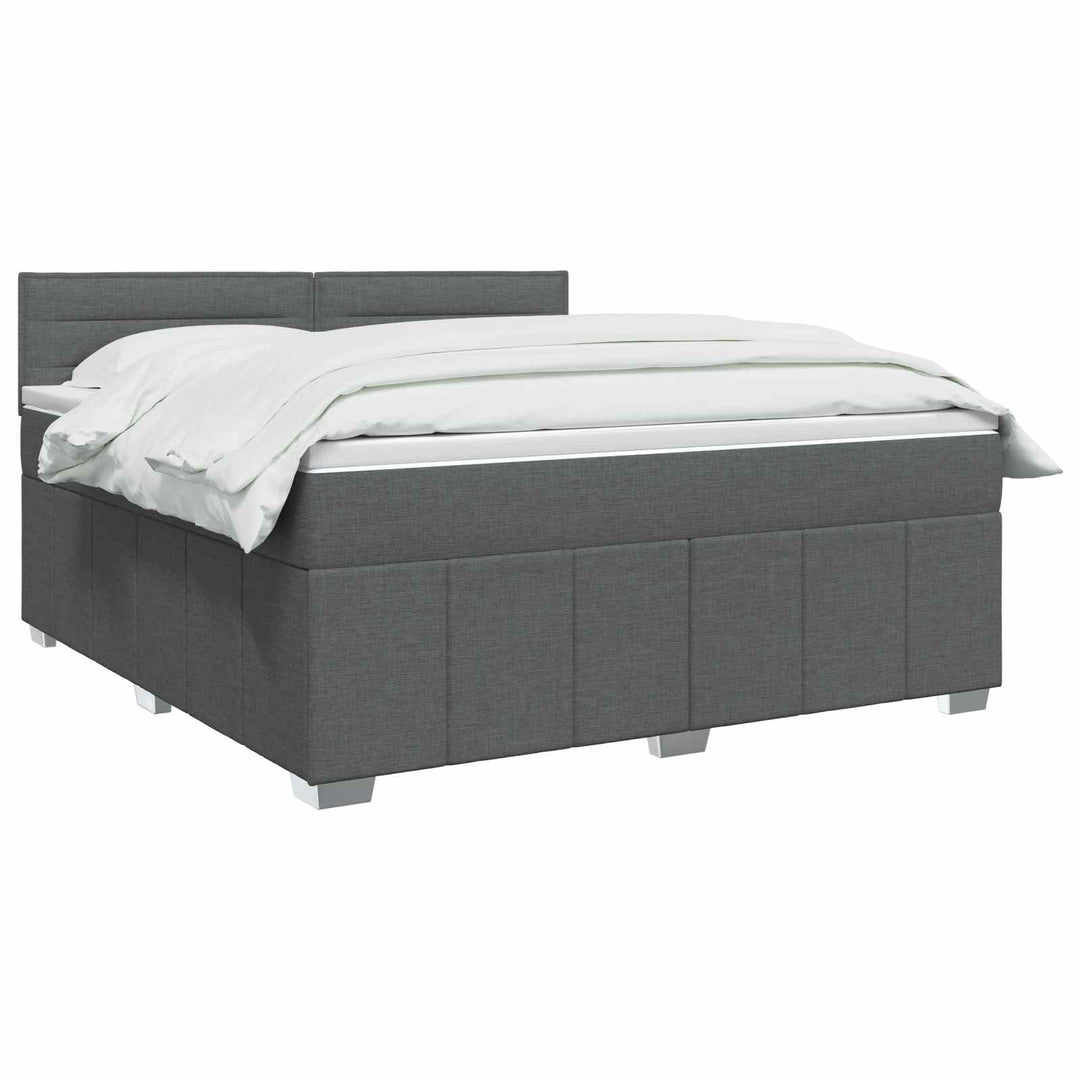 Boxmadras med topmadras Mørk Brun 140 x 200 cm Stof