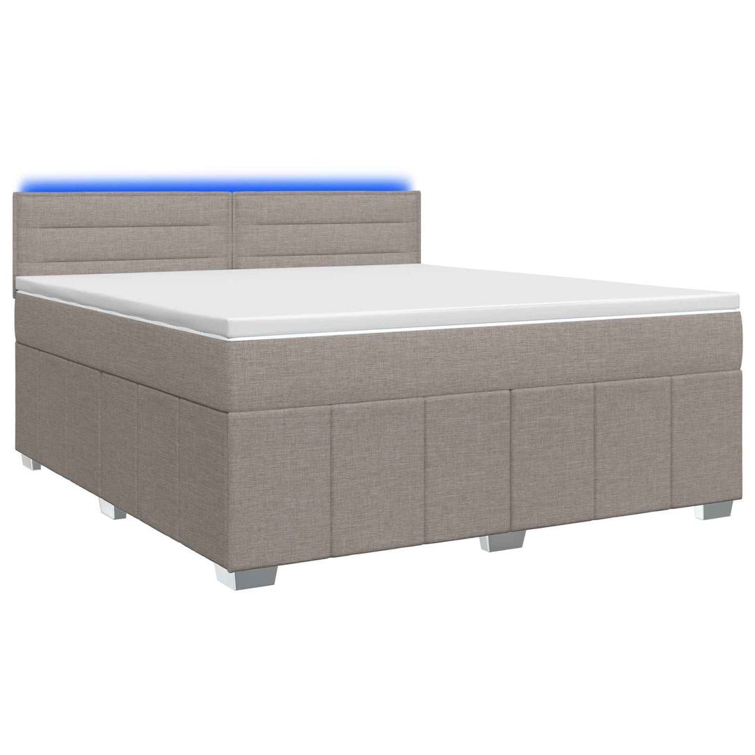 Boxmadras med topmadras Gråbrun 140 x 200 cm Stof
